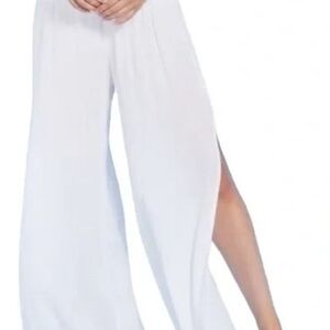 Elegant White Wide-Leg Women's Pants